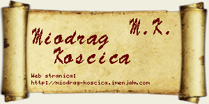 Miodrag Koščica vizit kartica